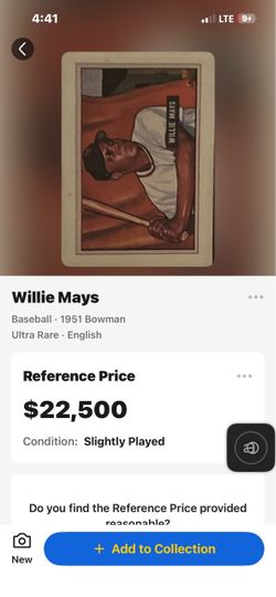 1951 Bowman Willie Mays Baseball Card