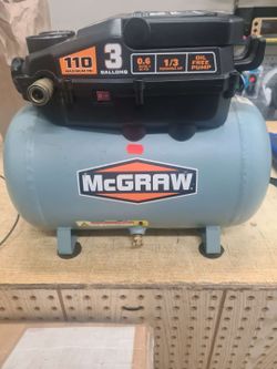 MCGRAW 3 Gallon 110 PSI Oil-Free Light-Duty Air Compressor with - Perfect for Cleaning, Inflation