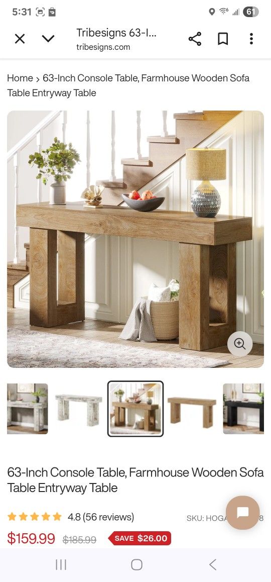 Tribesigns 63-Inch Console Table