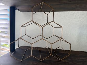 Gold Hexagon Wine Rack