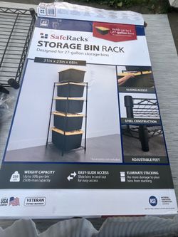 NEW SafeRacks 5-Tote Storage Bin Rack – NSF Certified | Fits 27-Gallon Bins
