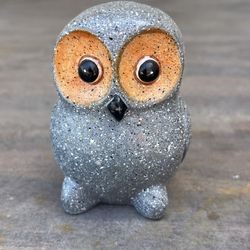 Hand Painted Speckled Wise Owl Figurine