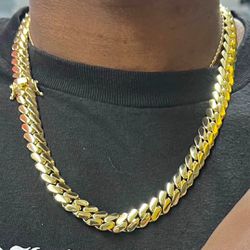 Cuban Link Chain 12mm Gold Over Silver