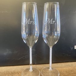 Champagne Flutes Mr And Mrs $15