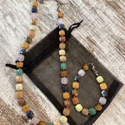 Jay King Desert Rose Trading Dtr Multi Stone Sterling Silver Necklace & Bracelet