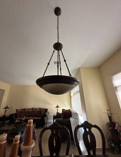 Large Bronze Bowl Pendant Chandelier