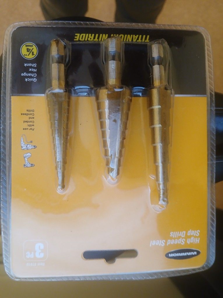 Warrior 3pc High Speed Steel Step Drill Bit