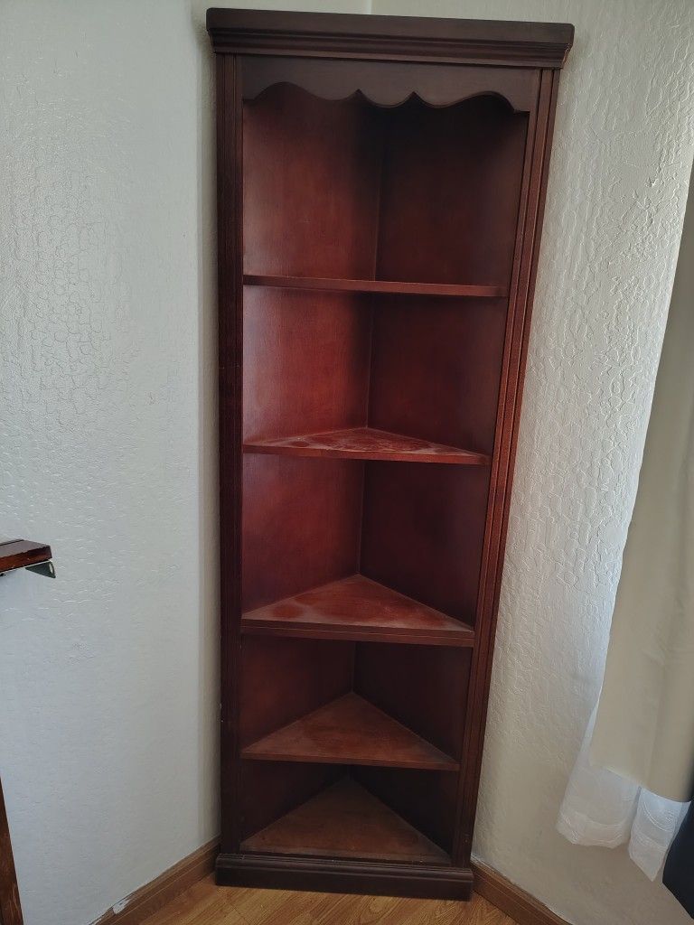 Cherry Wood Corner Shelf (Tall)