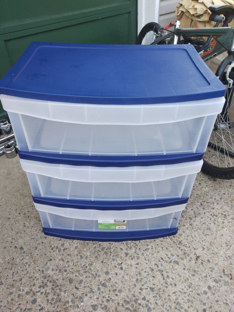 Three Drawer Plastic Storage