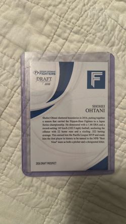 2016 Shohei Ohtani Draft Prospect Fighters Gold Card