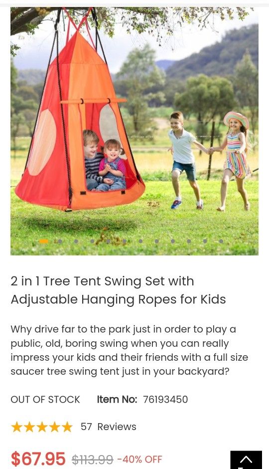 NOB RED COSTWAY HAMMOCK SWING TENT