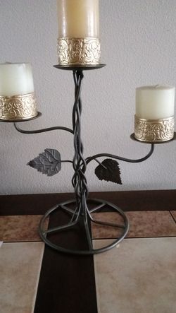 Wrought iron 3 tier candle holder