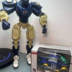 LA Rams Glass Ornament & Fox Robot