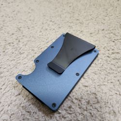 Navy Blue Metal Cardholder
