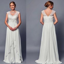 New With Tags Cap Sleeve Off White Wedding Gown & Wedding Dress $199