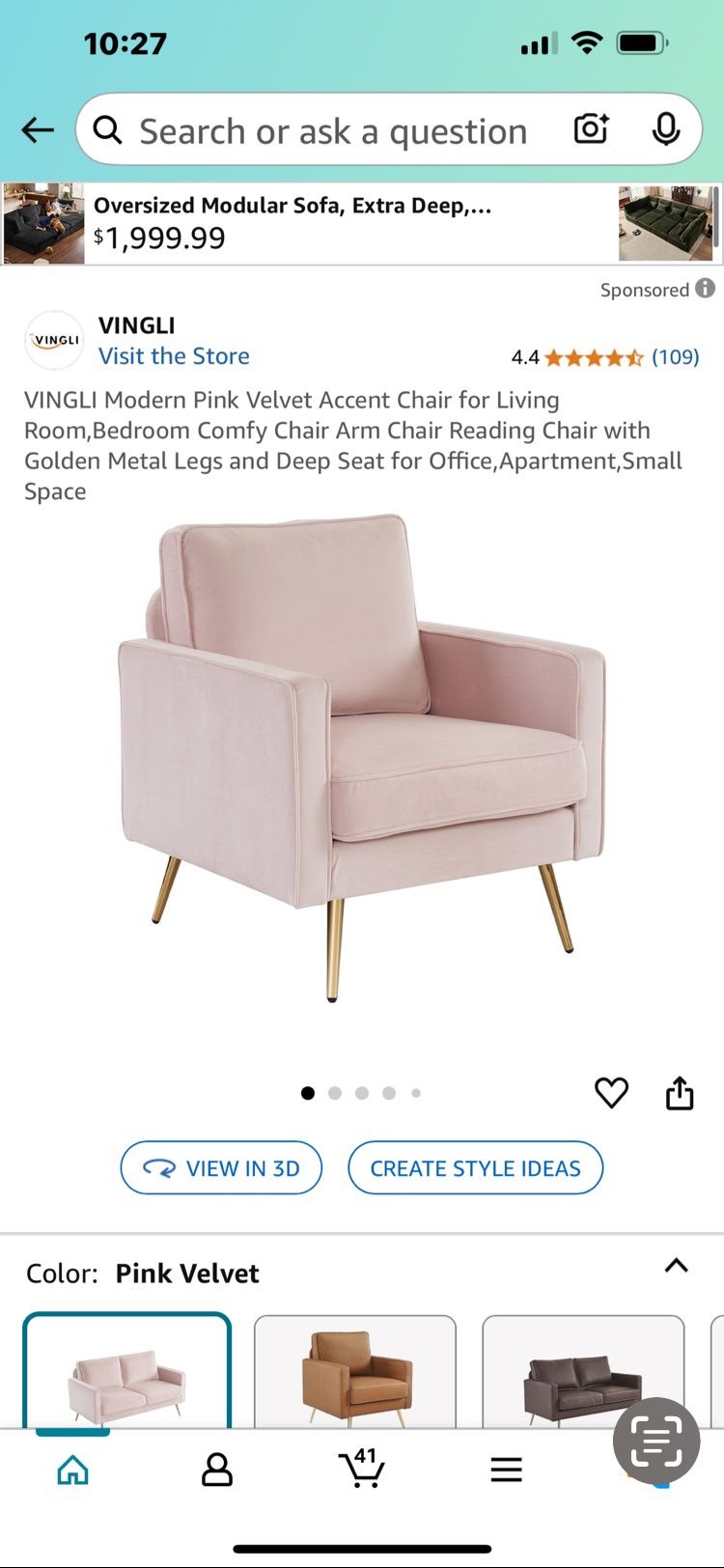 Pink Accent Chair