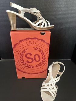 White Strap Dressy 3” Heel Sandal