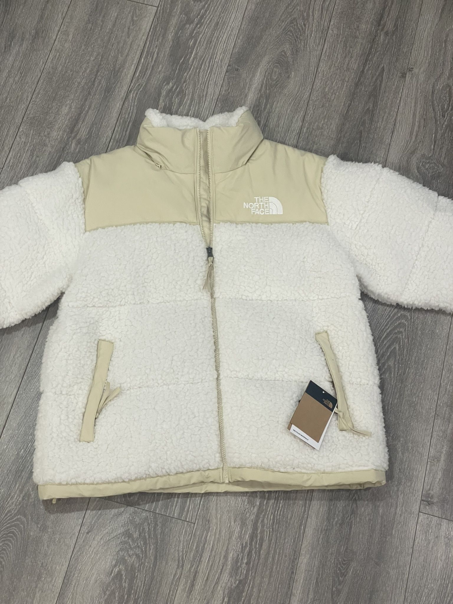 North Face Down Puffer Sherpa Jacket Tan / Beige