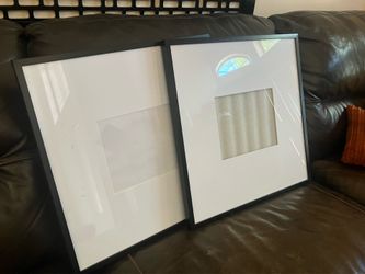 Set of 2 large black picture frames about 20 inches