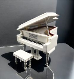White Piano Music Box
