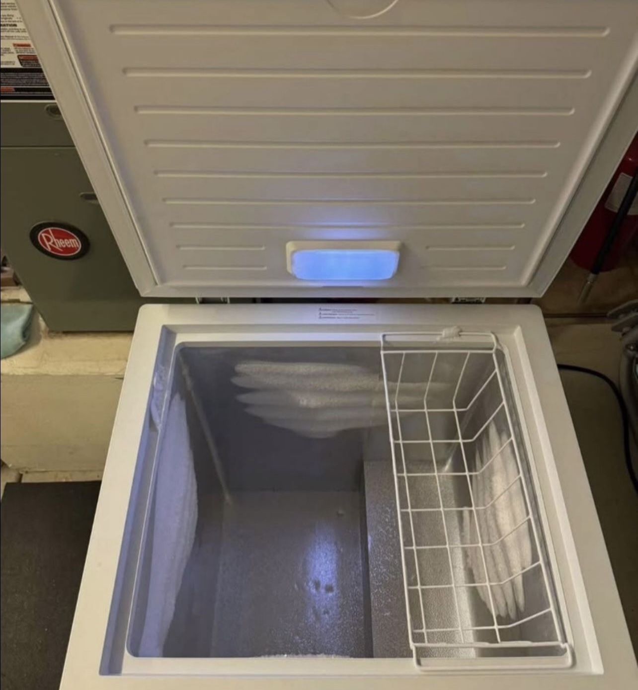 Deep Chest Freezer With Led Light Works Great I Offer Delivery $160 FIRM