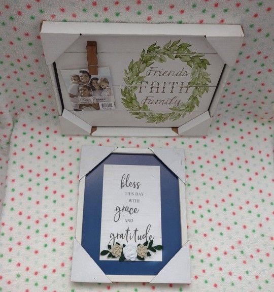 Friends Family Faith Mounted Picture Frames Lot