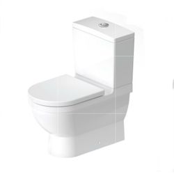 Complete 2-Piece Toilet DURAVIT Starck 3 Vario Outlet | Elongated Bowl - Dual Flush Tank - Seat Cover - Geberit Valves