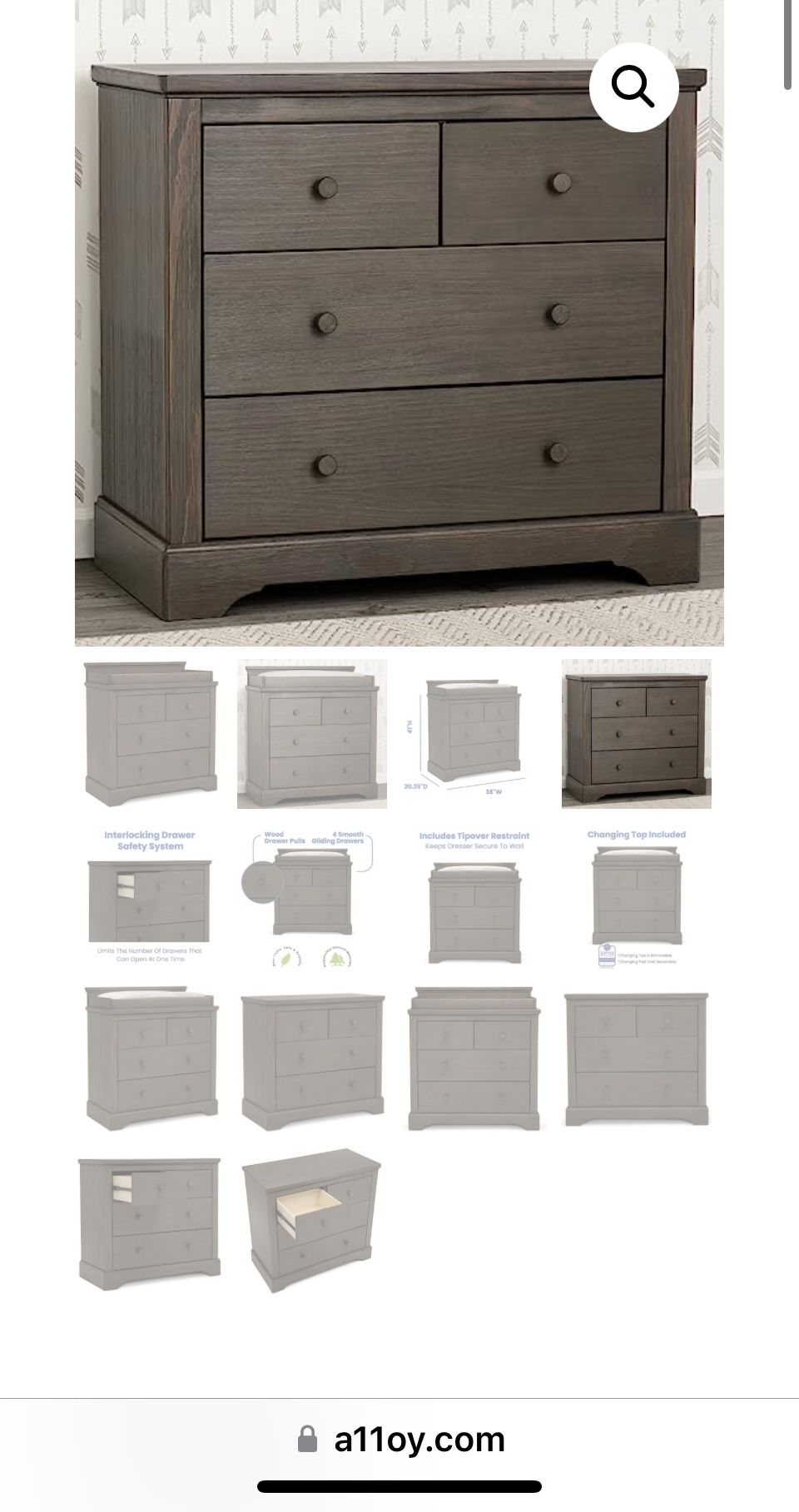 Delta Children Simmons Kids Paloma 4 Drawer Dresser with Changing Top  Greenguard Gold Certified Rustic Grey - www.buildwithchirag.com