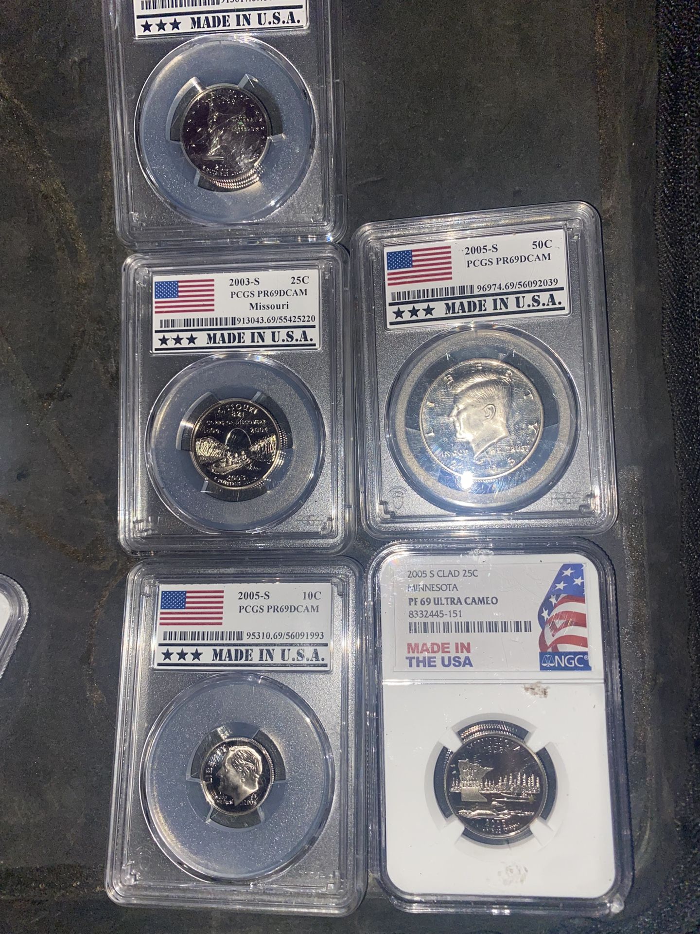 One lot graded clad American coins
