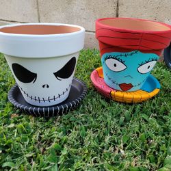Jack & Sally Painted Pots & Jewelry Dishes!!