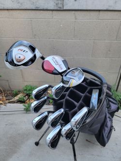Taylormade R11 & R9 Golf Club Set Right Handed W/Bag Boy Stand Bag