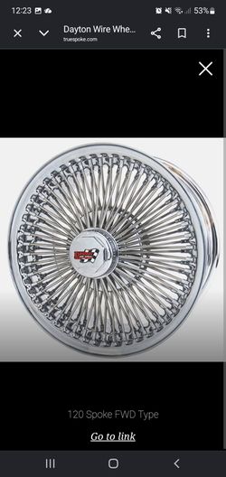20x8 stamped true Dayton 144 spoke wire wheels
