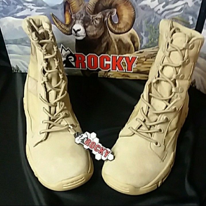 Rocky Boots- MilitaryTraining Men's C4T Desert Tan- Sizes: 4W, 5M, 5W, 5 1/2 W, 6W- Available After Oct. 20th
