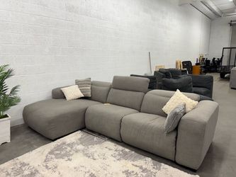 Free Delivery* Like New Light Gray Sofa with Recliners and Left Facing Chaise!