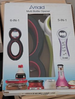 Bottle Can and Jar Grip Opener 6 in 1 Multi Opener and 5 in 1 Bottle Openers Lid Twist off Claw Remover for Kitchen