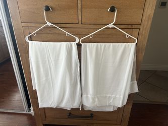 4 white sheer polyester curtains