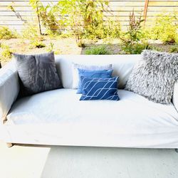 2 Klippan Sofas Outdoor/Indoor With Suede Covers
