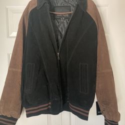 New Serge Platini Milan Italy Suede Leather Jacket