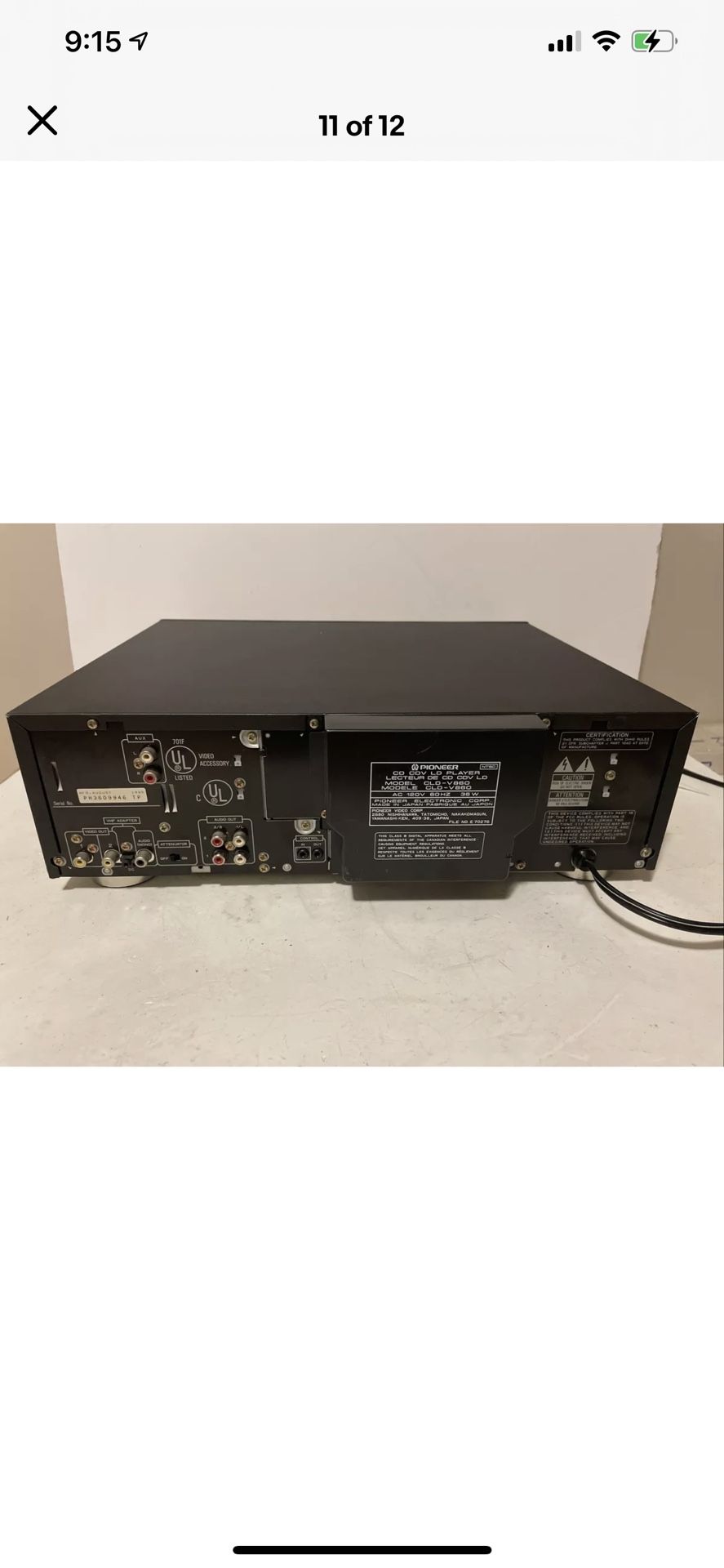 Pioneer CLDV860 Laser Karaoke LD/CD Multi LaserDisc Player w/ Remote