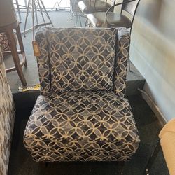 Chair: Accent Armless Wingback Chair With Geometric Pattern SKU 7NK9FS 