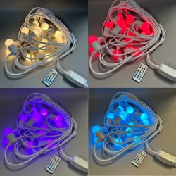 15 LED Globe Bulb 48ft Color-Changing Multi-Function String Light With Remote