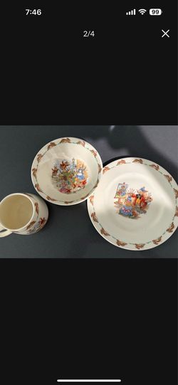 3 piece kids bunnykins royal dish set