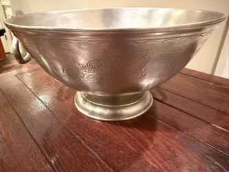 Pewter footed bowl from Match Markings on bottom 12.5 diameter x 6.5h Smoke free household