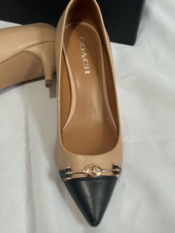 Womens Coach Lauri Silky Nap Beechwood/Blck Heels Sz 10