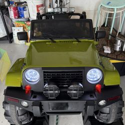 Green Jeep Wrangler Kids Car 24V 