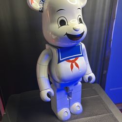 Bearbrick Stay Puft Marshmallow Man 1000%White Chrome Ver. Medicom