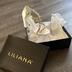 Brand New White Strap Heels