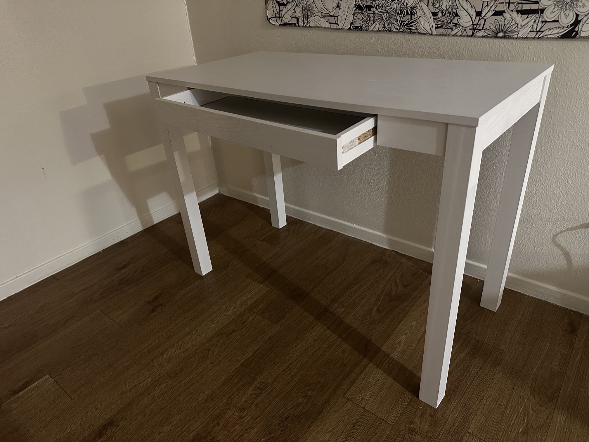 White Desk with Drawer