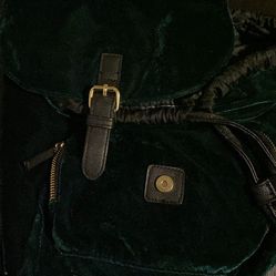 Emerald Green Velvet Backpack