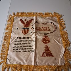 VINTAGE NAVY NEW ORLEANS PILLOW CASE